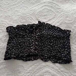 Garage Monochrome Floral Patterned Top